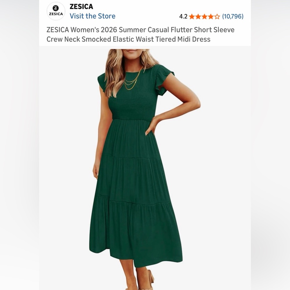 Chic Forest Green Midi Dress